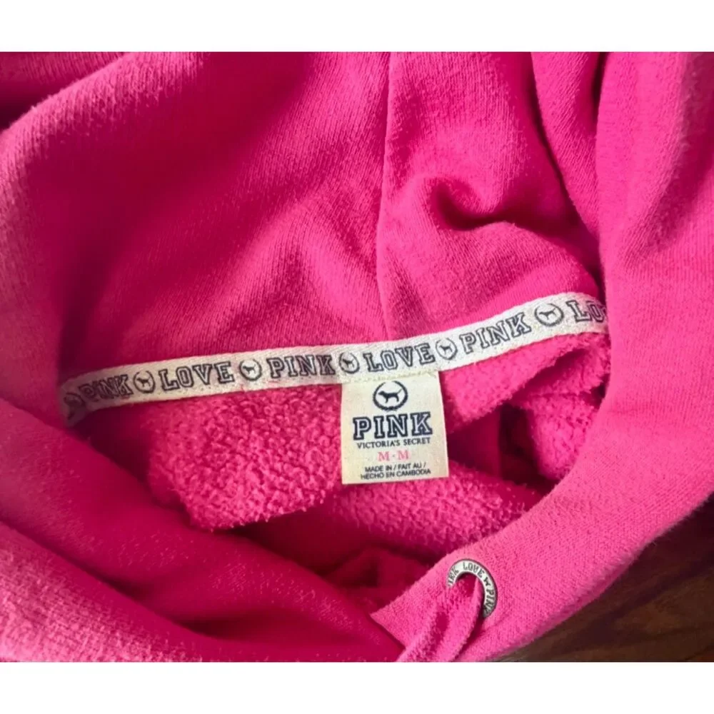 Victoria's Secret PINK zip-up hoodie with multi-colored rainbow 